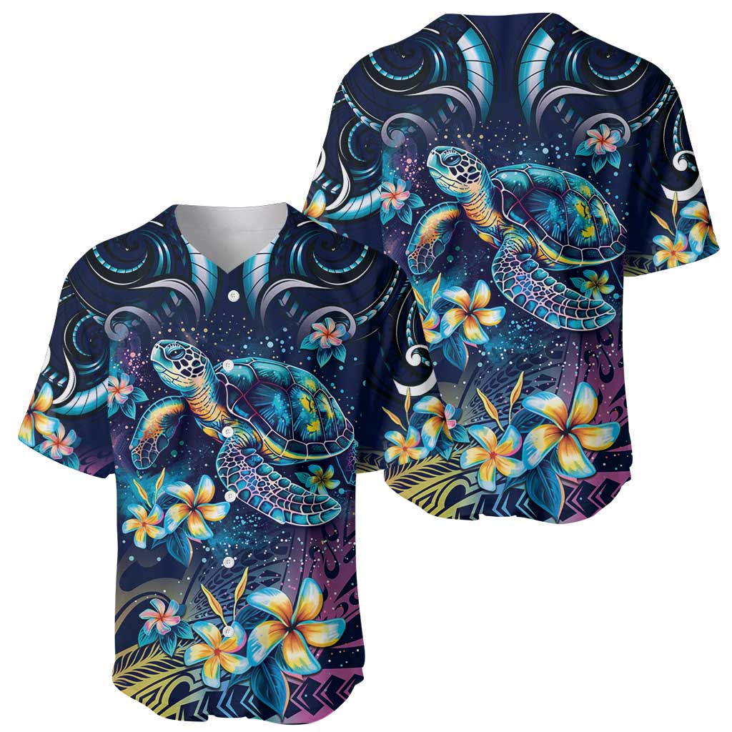 Plumeria Turtles Traditional Tribal Baseball Jersey LT9 - Polynesian Pride
