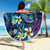Plumeria Turtles Traditional Tribal Beach Blanket
