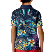 Plumeria Turtles Traditional Tribal Kid Polo Shirt