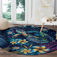 Plumeria Turtles Traditional Tribal Round Carpet LT9 - Polynesian Pride