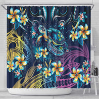 Plumeria Turtles Traditional Tribal Shower Curtain LT9 - Polynesian Pride