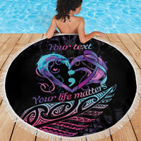 Personalised Your Life Matters Beach Blanket Suicide Prevention Awareness Semicolon Heart