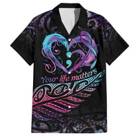 Personalised Your Life Matters Family Matching Summer Maxi Dress and Hawaiian Shirt Suicide Prevention Awareness Semicolon Heart