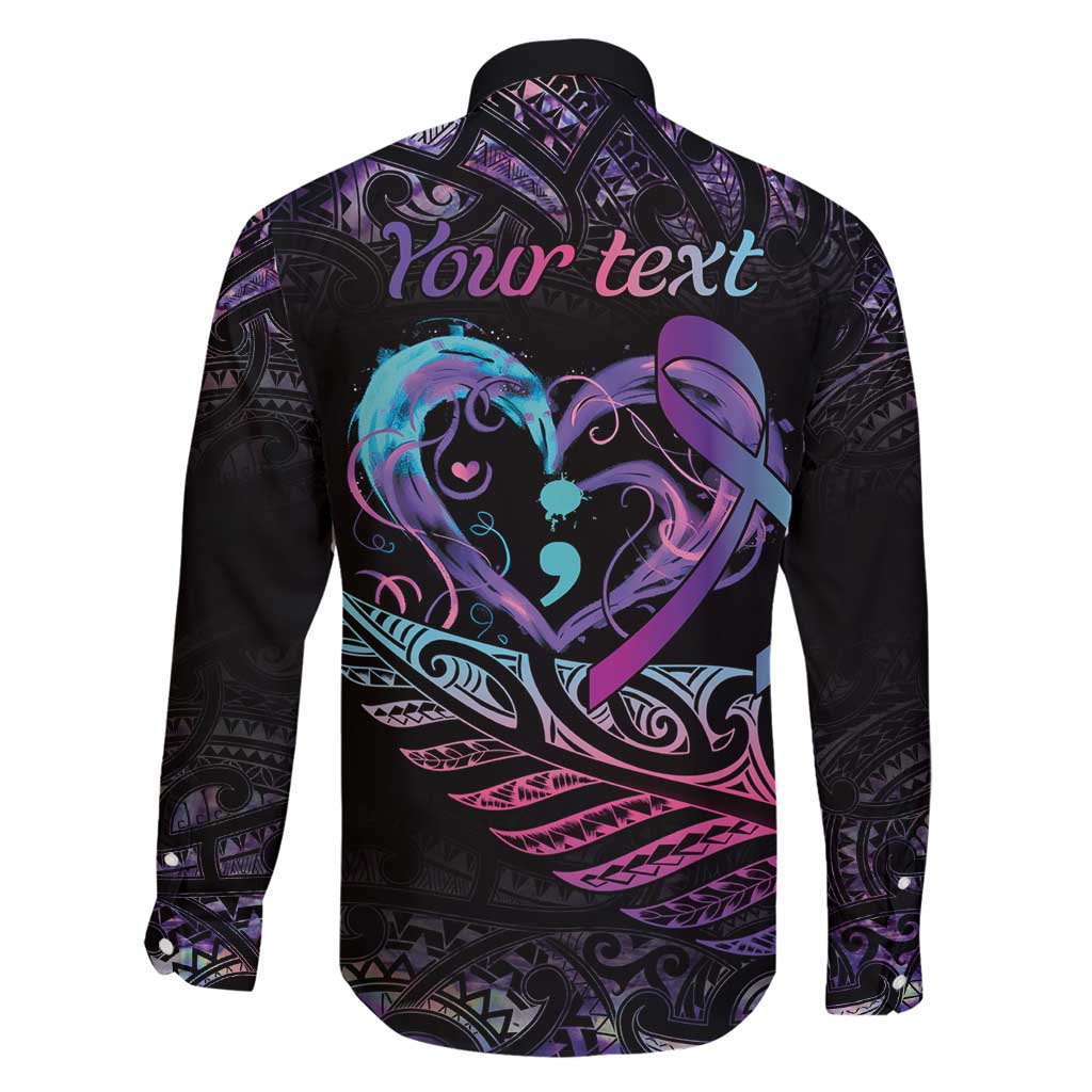 Personalised Your Life Matters Family Matching Summer Maxi Dress and Hawaiian Shirt Suicide Prevention Awareness Semicolon Heart