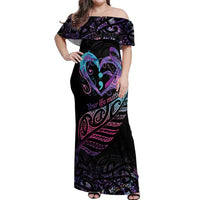 Personalised Your Life Matters Off Shoulder Maxi Dress Suicide Prevention Awareness Semicolon Heart