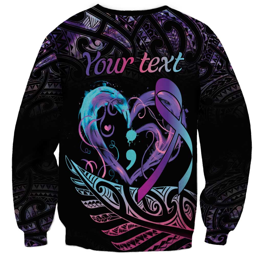 Personalised Your Life Matters Sweatshirt Suicide Prevention Awareness Semicolon Heart