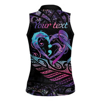 Personalised Your Life Matters Women Sleeveless Polo Shirt Suicide Prevention Awareness Semicolon Heart