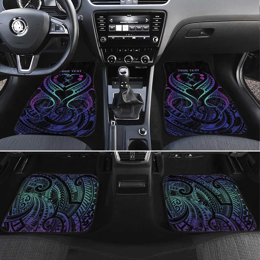 Personalised Your Story Isn't Over Car Mats Suicide Prevention Awareness Semicolon Heart LT9 Set 4pcs Black - Polynesian Pride