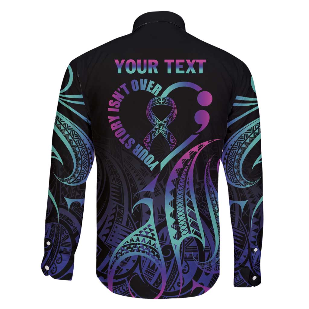 Personalised Your Story Isn't Over Family Matching Long Sleeve Bodycon Dress and Hawaiian Shirt Suicide Prevention Awareness Semicolon Heart