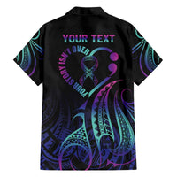 Personalised Your Story Isn't Over Family Matching Off The Shoulder Long Sleeve Dress and Hawaiian Shirt Suicide Prevention Awareness Semicolon Heart LT9 - Polynesian Pride