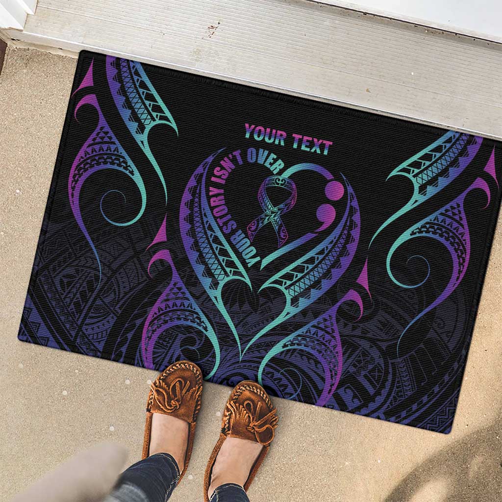 Personalised Your Story Isn't Over Rubber Doormat Suicide Prevention Awareness Semicolon Heart