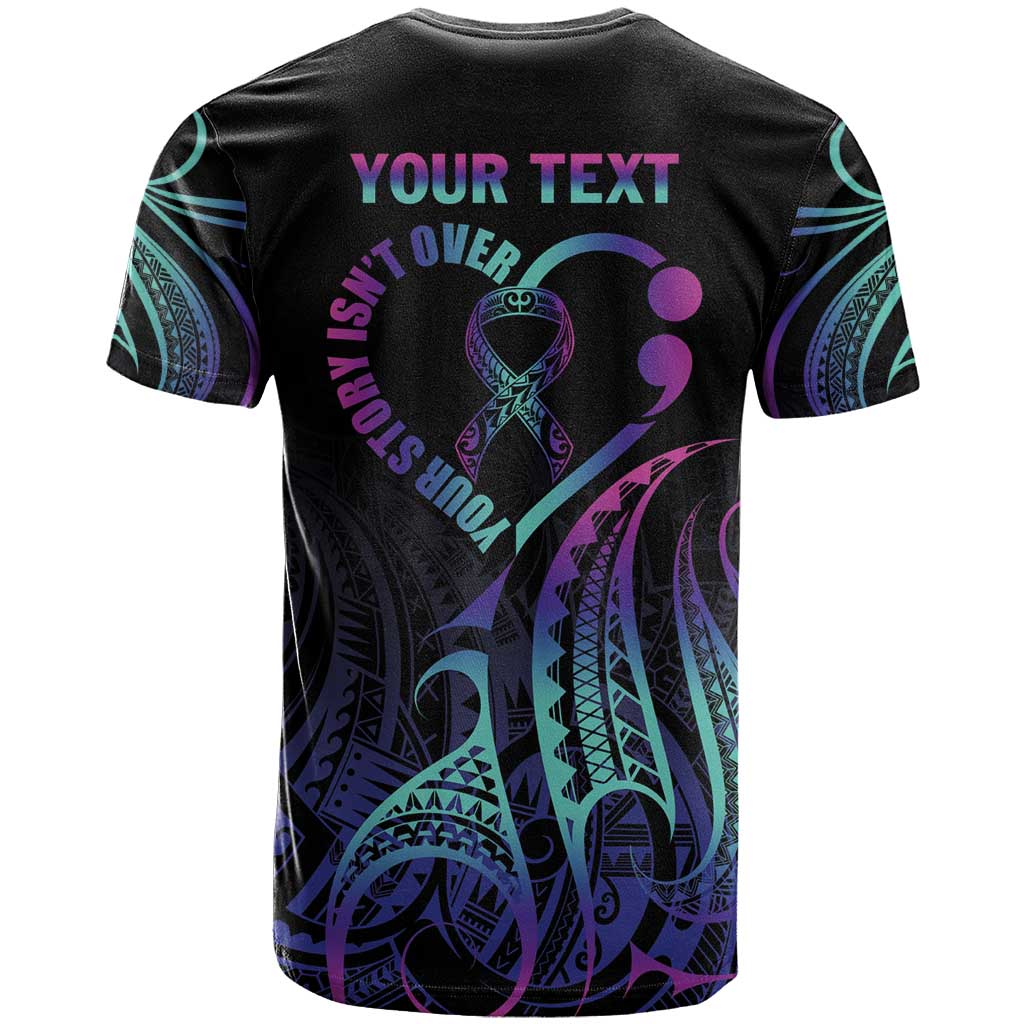 Personalised Your Story Isn't Over T Shirt Suicide Prevention Awareness Semicolon Heart