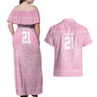 Custom New Zealand Basketball Indigenous Couples Matching Off Shoulder Maxi Dress and Hawaiian Shirt - Polynesian Pride