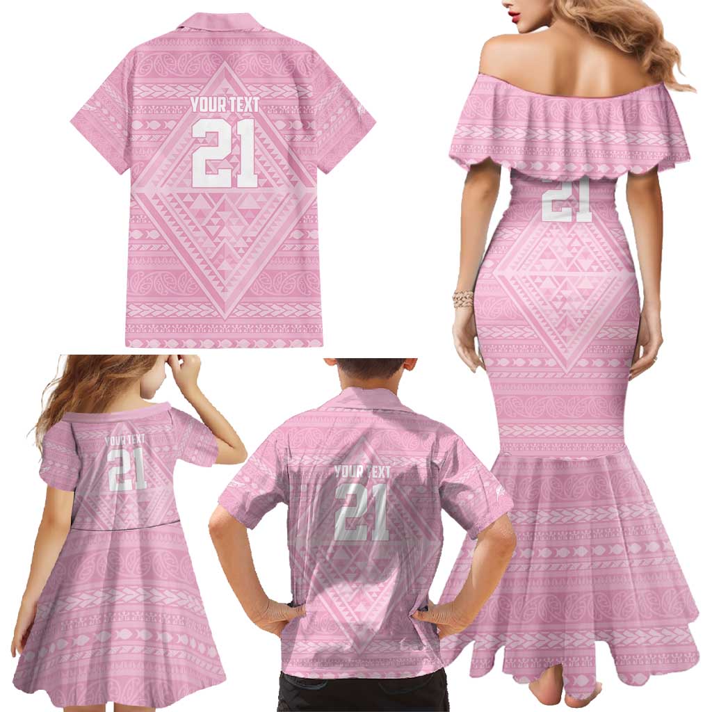 Custom New Zealand Basketball Indigenous Family Matching Mermaid Dress and Hawaiian Shirt - Polynesian Pride