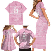 Custom New Zealand Basketball Indigenous Family Matching Short Sleeve Bodycon Dress and Hawaiian Shirt - Polynesian Pride
