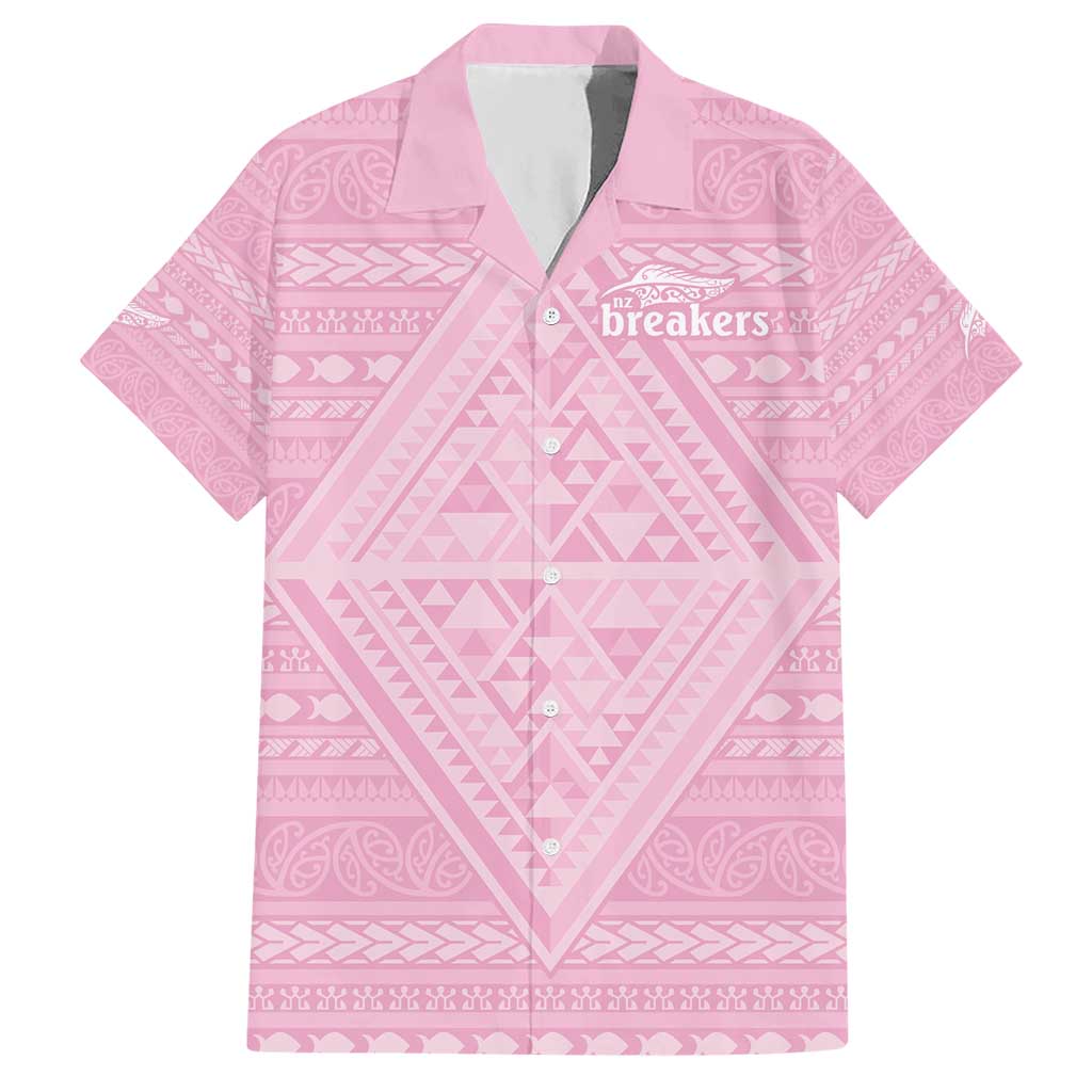 Custom New Zealand Basketball Indigenous Hawaiian Shirt LT9 Pink - Polynesian Pride