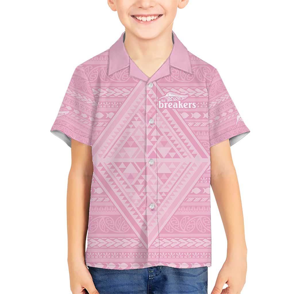 Custom New Zealand Basketball Indigenous Kid Hawaiian Shirt LT9 Kid Pink - Polynesian Pride