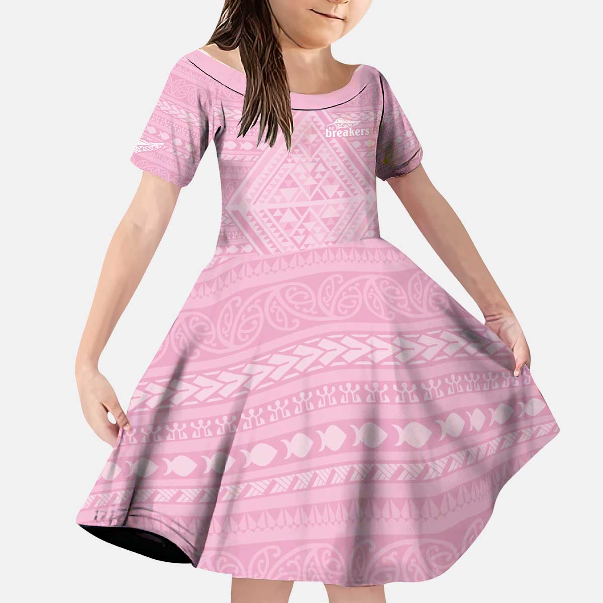 Custom New Zealand Basketball Indigenous Kid Short Sleeve Dress - Polynesian Pride