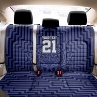 Custom Basketball New Zealand Back Car Seat Cover Blue Maori Ta Moko Indigenous - Polynesian Pride