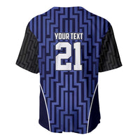 Custom Basketball New Zealand Baseball Jersey Blue Maori Ta Moko Indigenous - Polynesian Pride