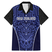 Custom Basketball New Zealand Family Matching Mermaid Dress and Hawaiian Shirt Blue Maori Ta Moko Indigenous - Polynesian Pride