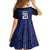 Custom Basketball New Zealand Family Matching Off The Shoulder Long Sleeve Dress and Hawaiian Shirt Blue Maori Ta Moko Indigenous - Polynesian Pride