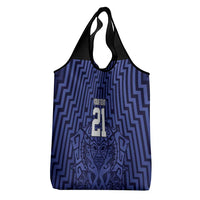 Custom Basketball New Zealand Grocery Bag Blue Maori Ta Moko Indigenous - Polynesian Pride