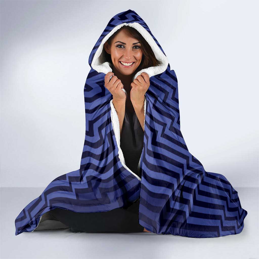 Custom Basketball New Zealand Hooded Blanket Blue Maori Ta Moko Indigenous - Polynesian Pride