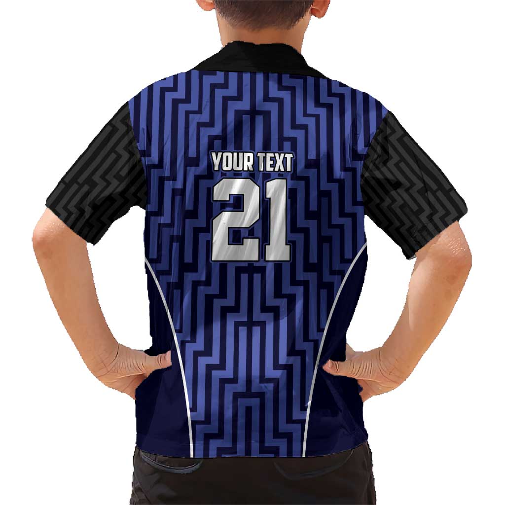 Custom Basketball New Zealand Kid Hawaiian Shirt Blue Maori Ta Moko Indigenous LT9 - Polynesian Pride