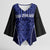 Custom Basketball New Zealand Kimono Sleeve Blouse Blue Maori Ta Moko Indigenous - Polynesian Pride