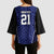 Custom Basketball New Zealand Kimono Sleeve Blouse Blue Maori Ta Moko Indigenous - Polynesian Pride