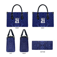 Custom Basketball New Zealand Leather Bag Blue Maori Ta Moko Indigenous - Polynesian Pride