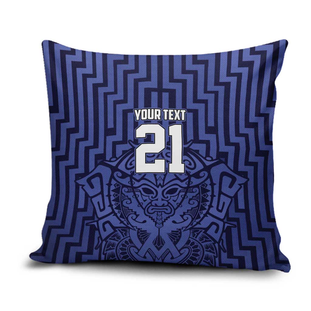 Custom Basketball New Zealand Pillow Cover Blue Maori Ta Moko Indigenous - Polynesian Pride