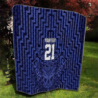 Custom Basketball New Zealand Quilt Blue Maori Ta Moko Indigenous - Polynesian Pride