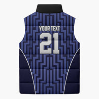 Custom Basketball New Zealand Sleeveless Puffer Jacket Blue Maori Ta Moko Indigenous LT9 - Polynesian Pride