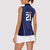 Custom Basketball New Zealand Women Sleeveless Polo Shirt Blue Maori Ta Moko Indigenous - Polynesian Pride