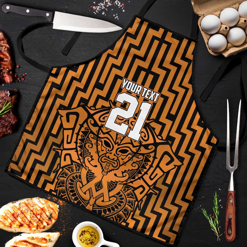 Custom Basketball New Zealand Apron Gold Maori Ta Moko Indigenous - Polynesian Pride