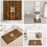 Custom Basketball New Zealand Bathroom Set Gold Maori Ta Moko Indigenous - Polynesian Pride