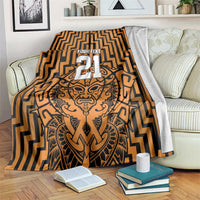 Custom Basketball New Zealand Blanket Gold Maori Ta Moko Indigenous - Polynesian Pride