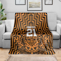 Custom Basketball New Zealand Blanket Gold Maori Ta Moko Indigenous - Polynesian Pride