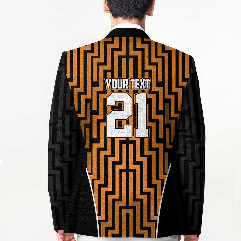 Custom Basketball New Zealand Blazer Gold Maori Ta Moko Indigenous - Polynesian Pride