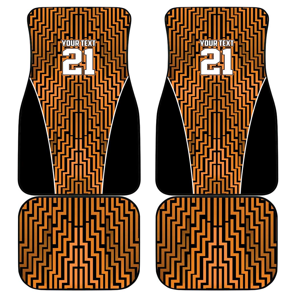 Custom Basketball New Zealand Car Mats Gold Maori Ta Moko Indigenous - Polynesian Pride