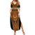 Custom Basketball New Zealand Family Matching Summer Maxi Dress and Hawaiian Shirt Gold Maori Ta Moko Indigenous - Polynesian Pride