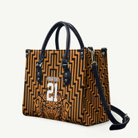 Custom Basketball New Zealand Leather Bag Gold Maori Ta Moko Indigenous - Polynesian Pride