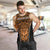 Custom Basketball New Zealand Men Tank Top Gold Maori Ta Moko Indigenous - Polynesian Pride