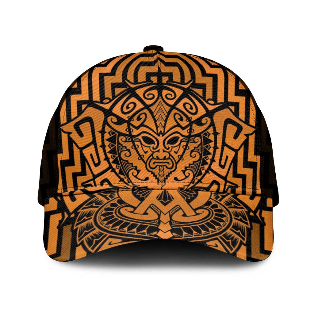 Basketball New Zealand Mesh Trucker Cap Gold Maori Ta Moko Indigenous - Polynesian Pride