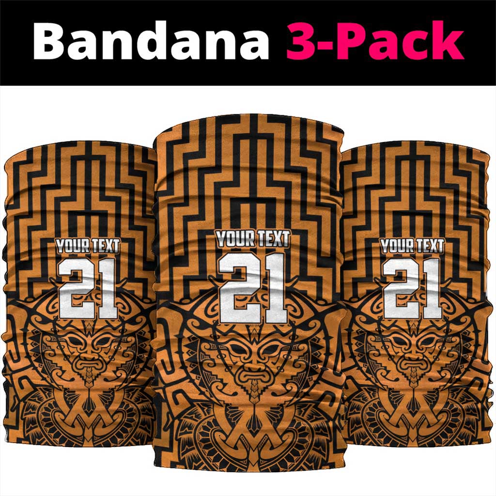 Basketball New Zealand Neck Gaiter Gold Maori Ta Moko Indigenous LT9