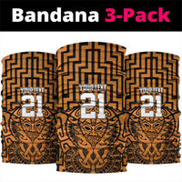 Basketball New Zealand Neck Gaiter Gold Maori Ta Moko Indigenous LT9