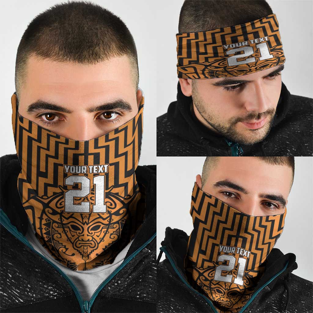 Basketball New Zealand Neck Gaiter Gold Maori Ta Moko Indigenous LT9