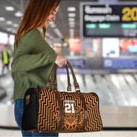 Custom Basketball New Zealand Travel Bag Gold Maori Ta Moko Indigenous - Polynesian Pride
